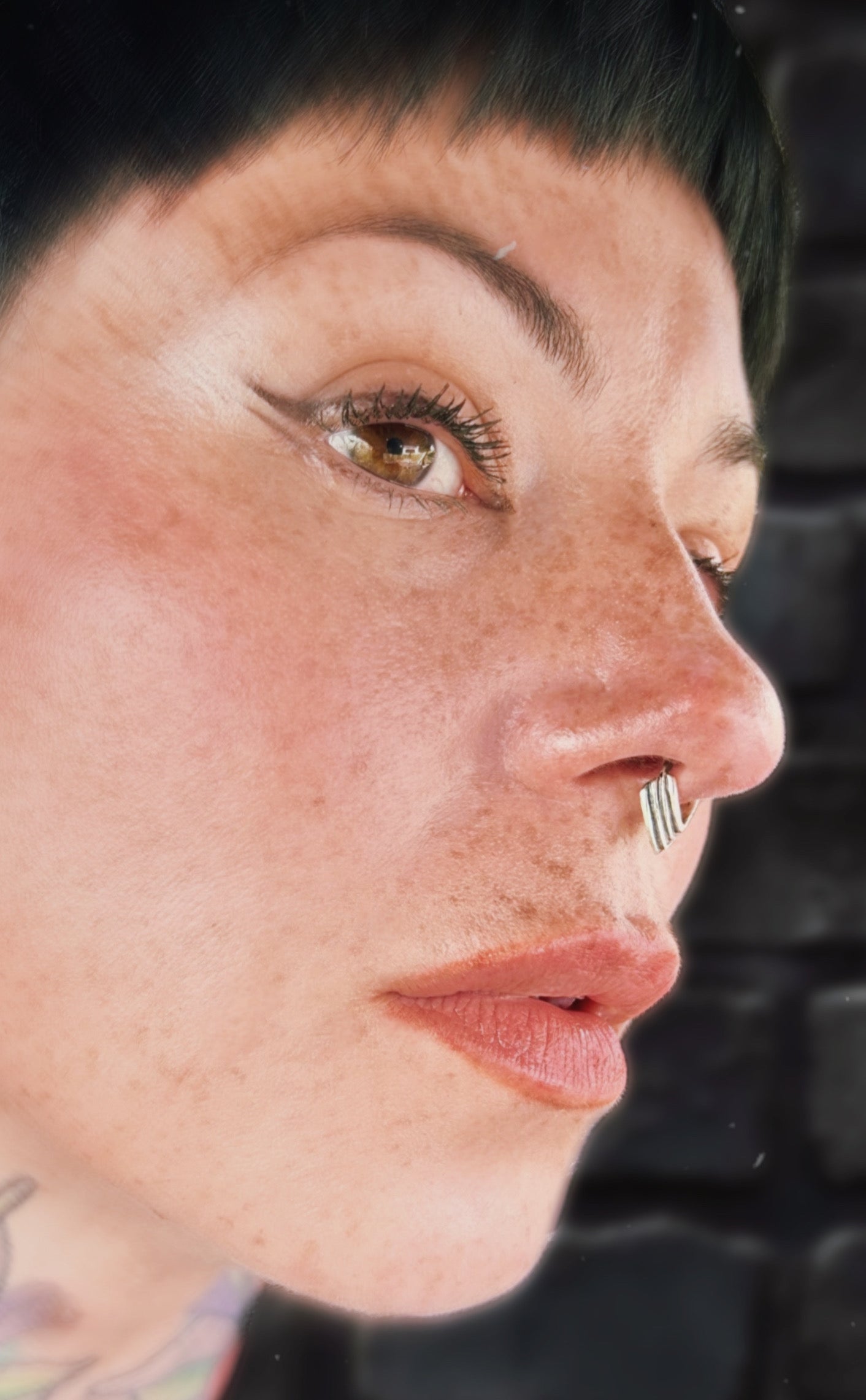 Handmade Stacked Silver Septum Ring | Alternative Nose Jewellery