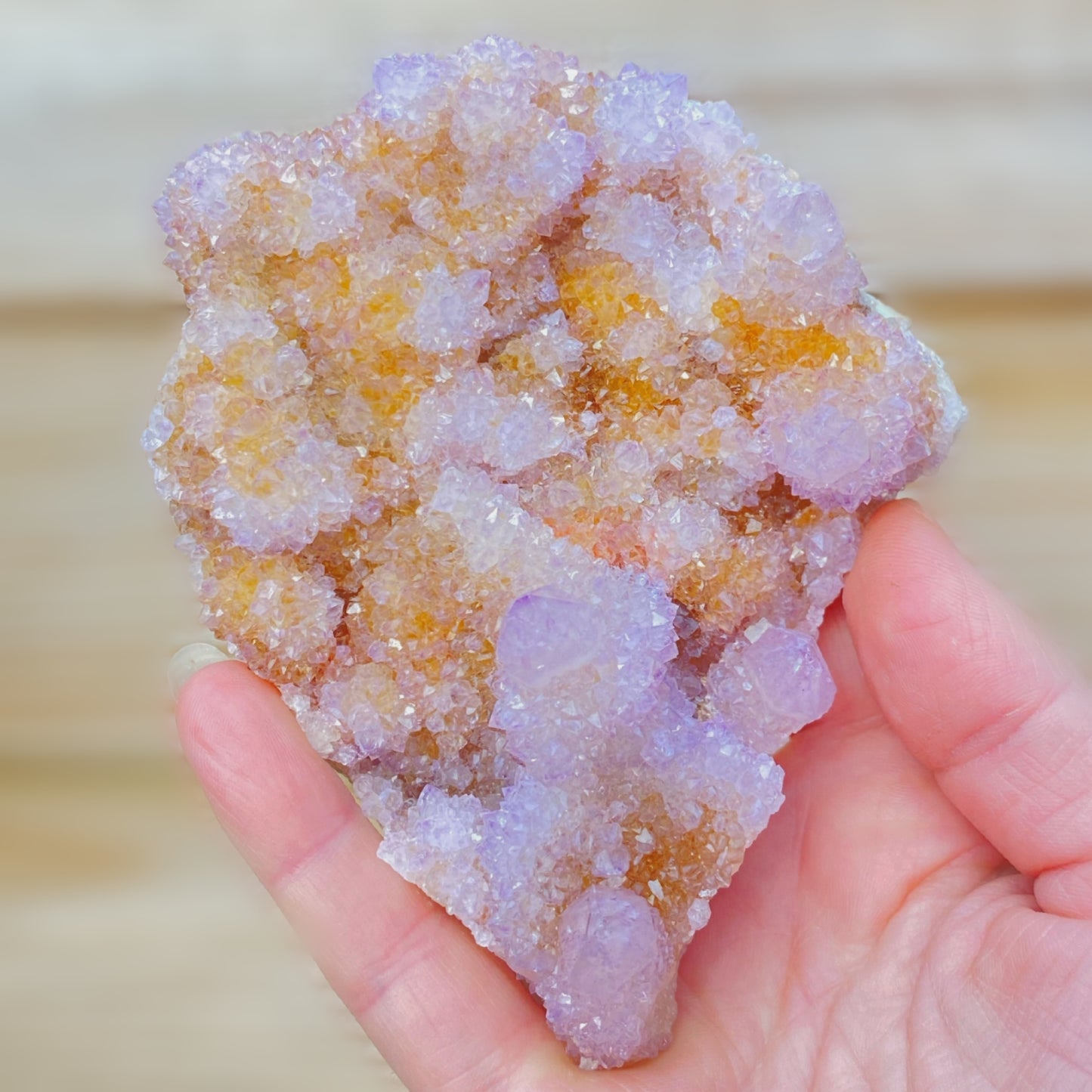 Natural Spirit Quartz Cluster – Lavender and Golden Crystal for Healing and Decor