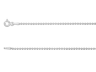 Sterling silver 1.5mm ball chain necklace with bolt ring clasp, displayed in two sections to highlight the clasp and chain design. The chain is 18 inches long, ideal for small pendants and charms.