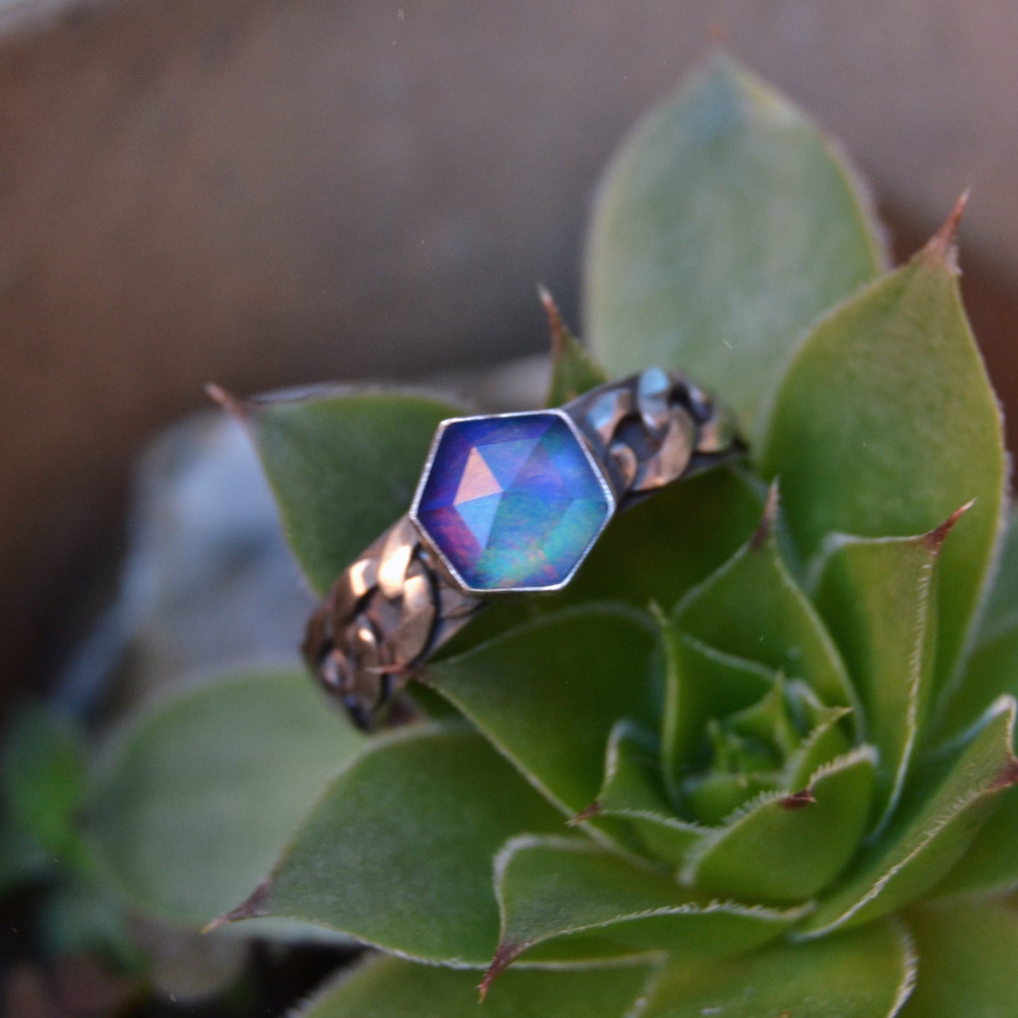 Aura Opal Chain Ring