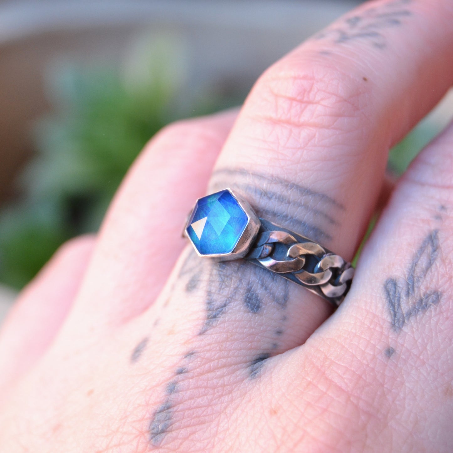 Aura Opal Chain Ring