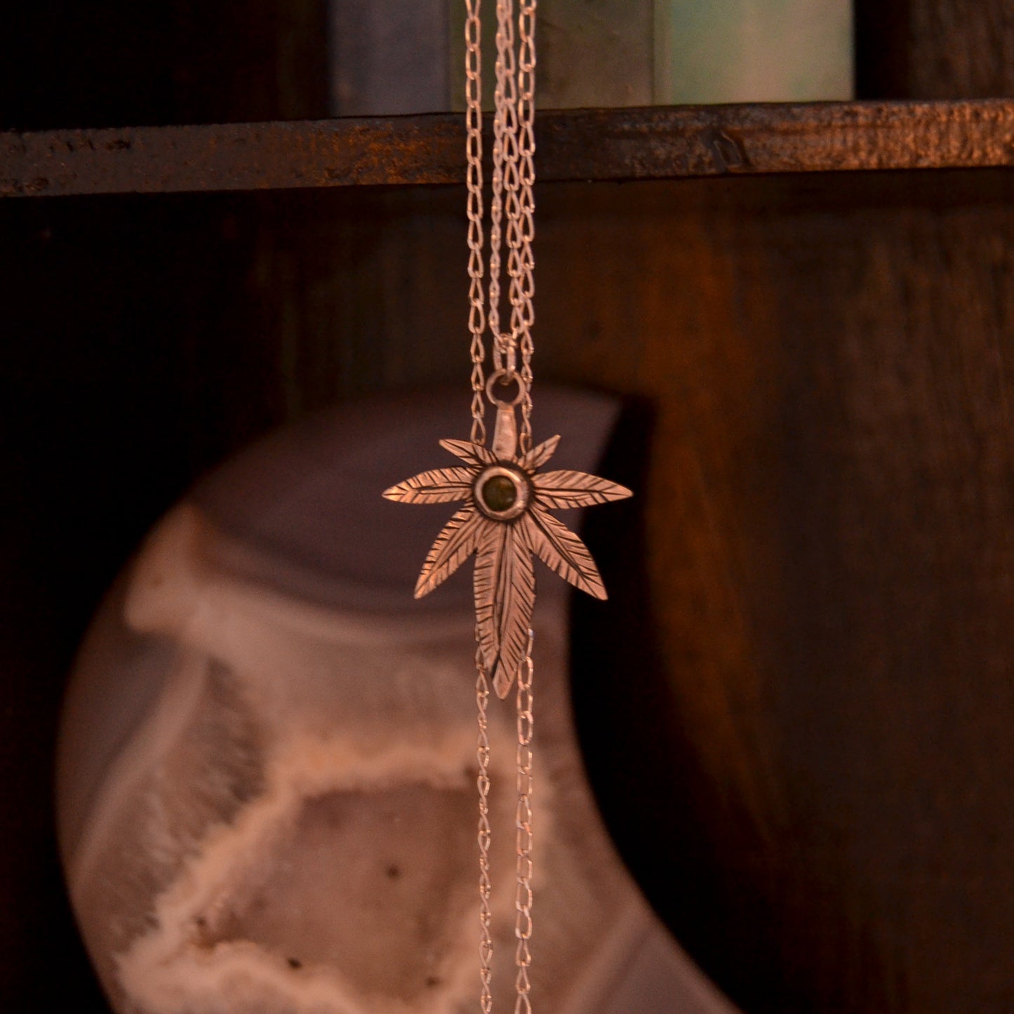 Sensimilla Pendant - Ganja leaf necklace