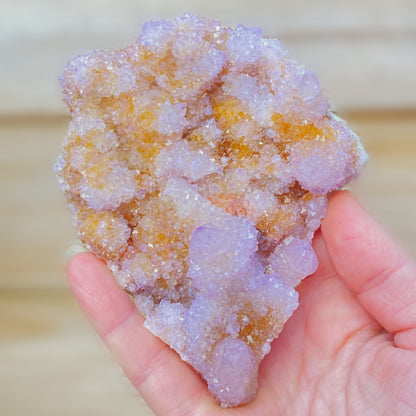 Natural Spirit Quartz Cluster – Lavender and Golden Crystal for Healing and Decor