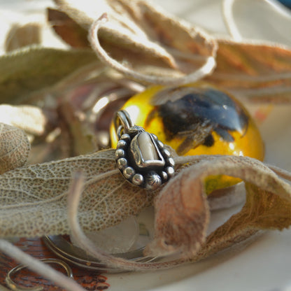 Handcrafted Sterling Silver Custom Tooth Pendant Necklace with Beaded Detailing